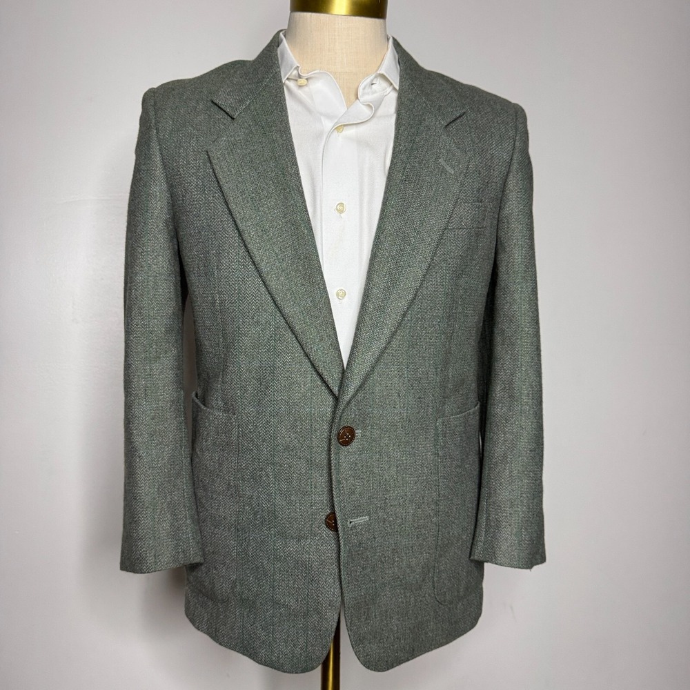 Mens Gray Sport Coat Blazer - Classic Two-Button Style